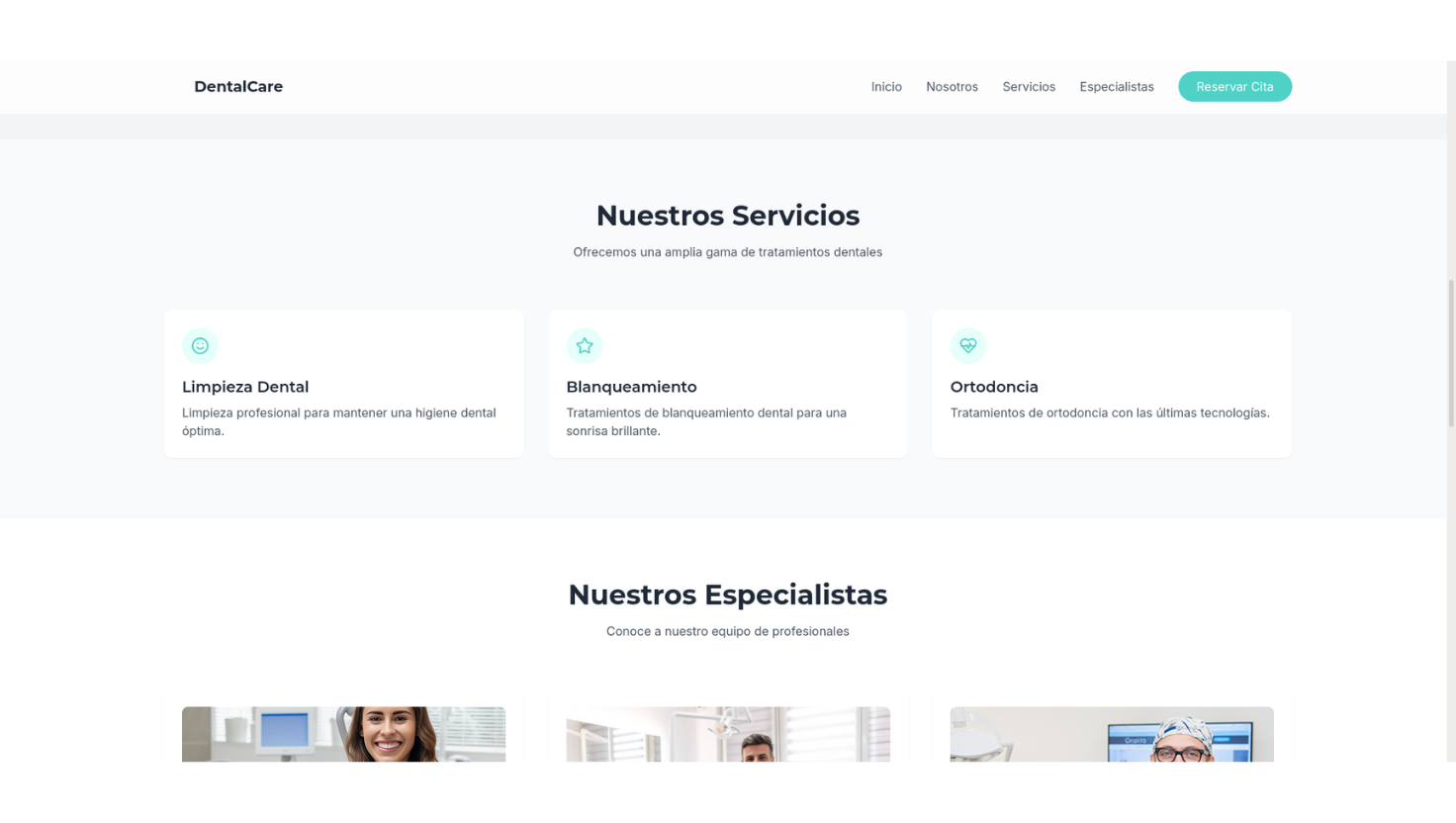 Template de clínica dental html
