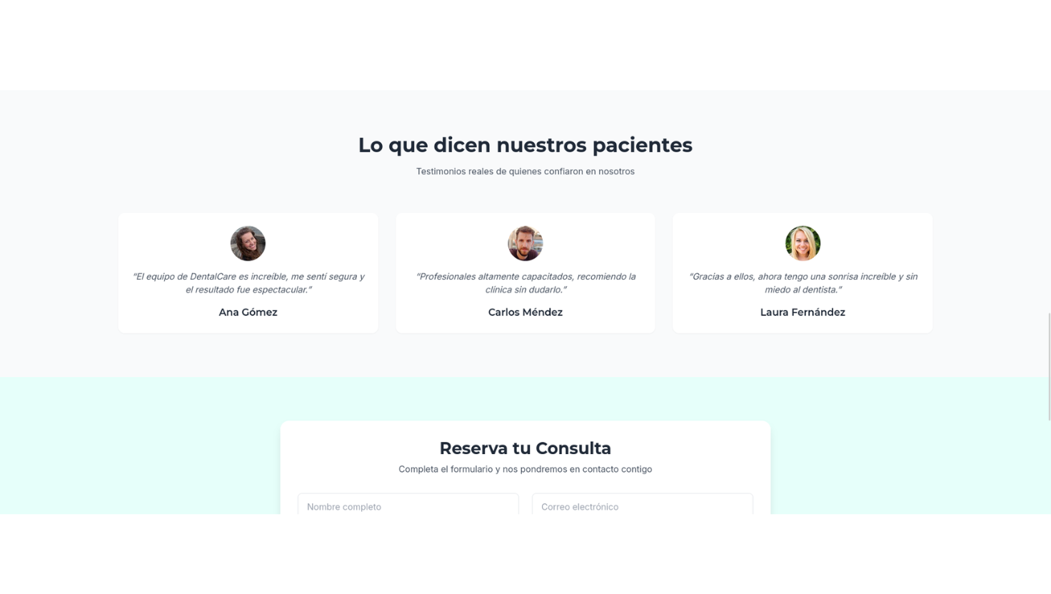 Template de clínica dental html